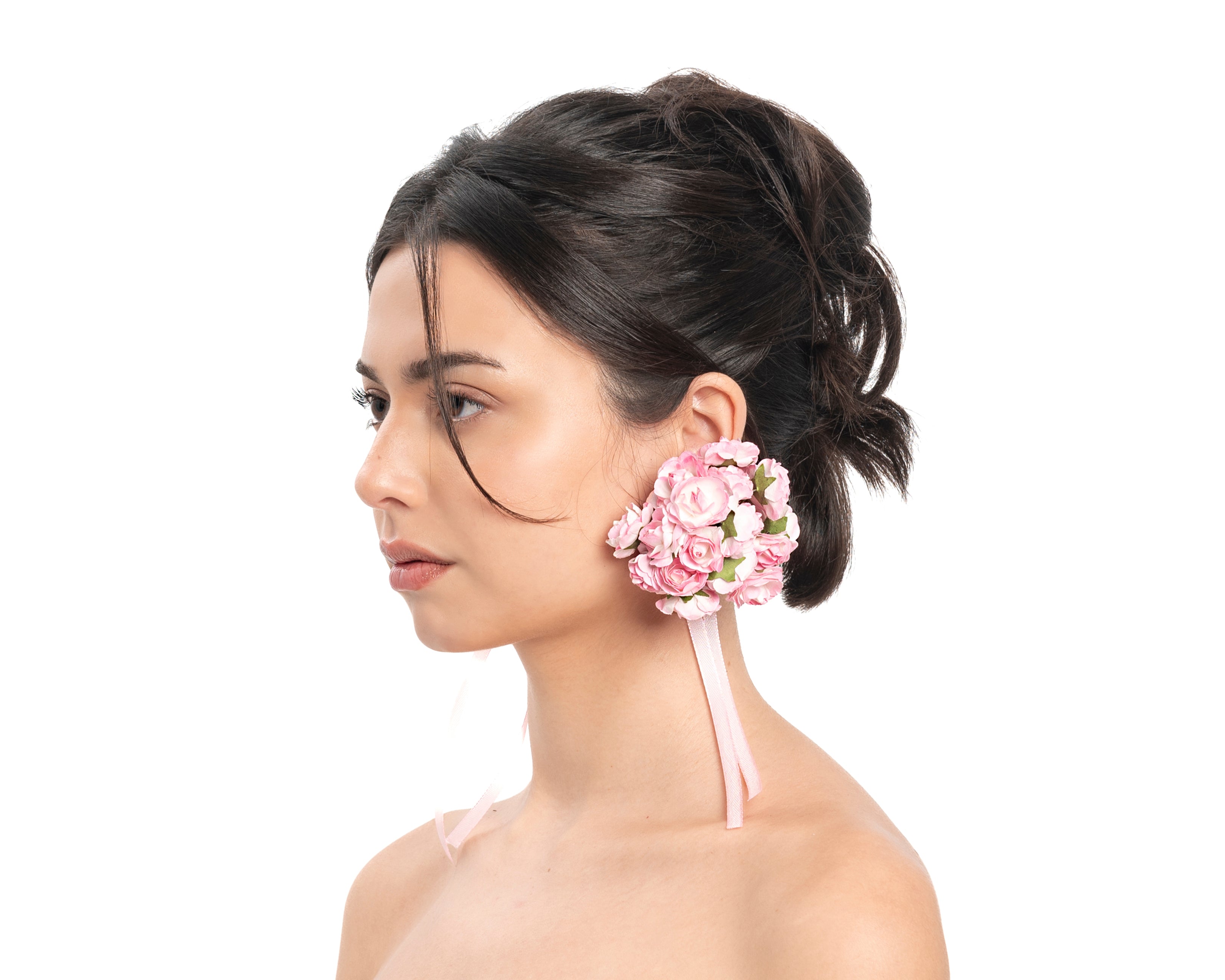 Wedding Bouquet Earrings - Pink