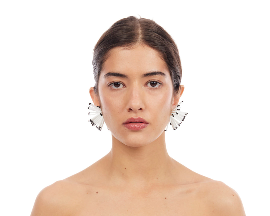 Dandelion Bloom Earrings - White