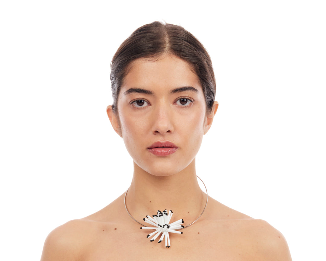 Dandelion Bloom Choker - White