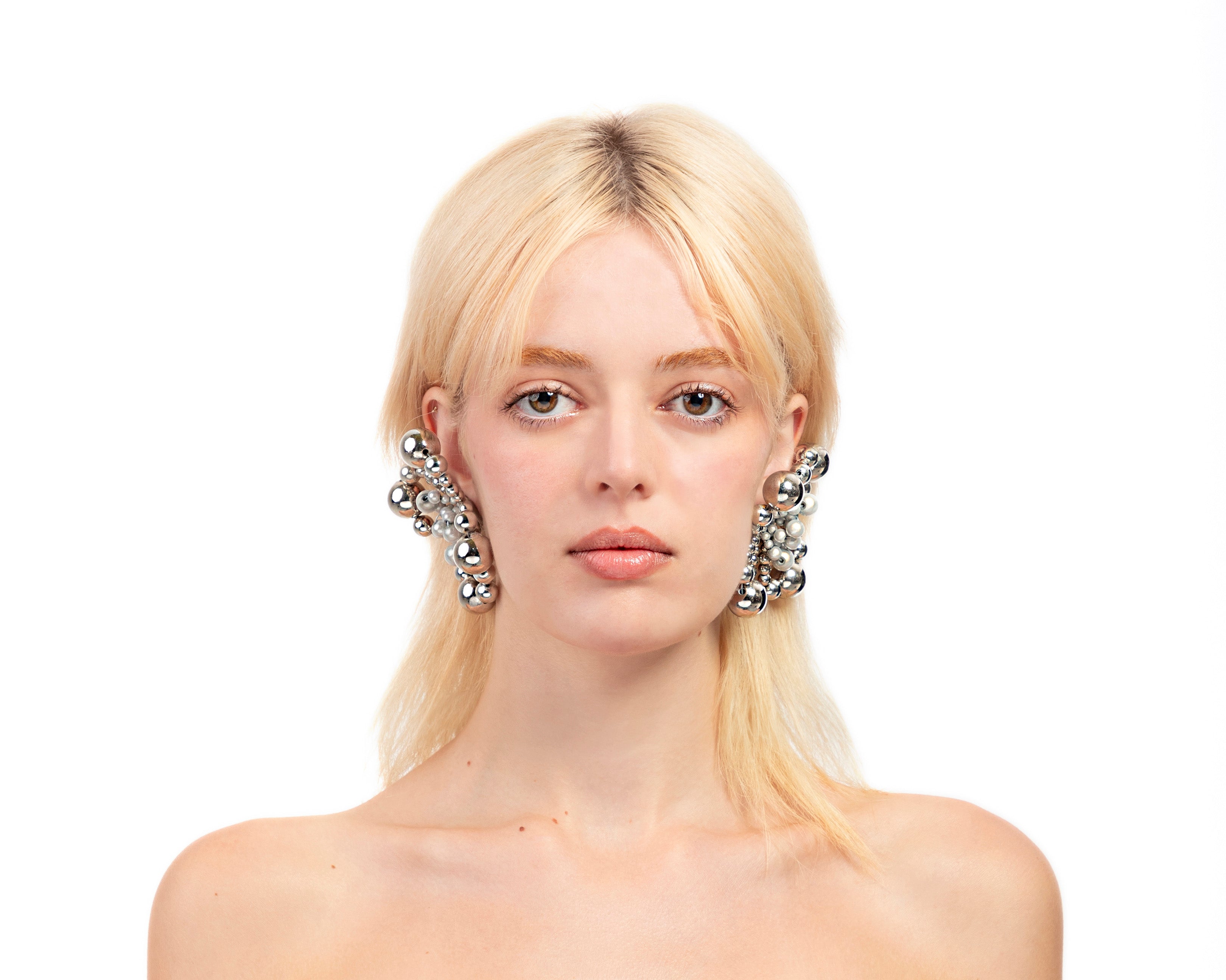 Candy Earrings - Silver/ Reflective Grey