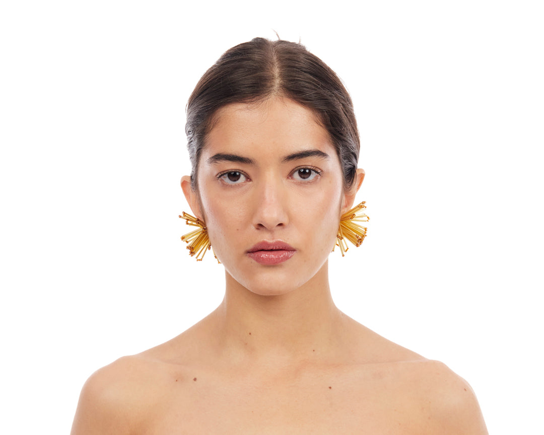 Dandelion Bloom Earrings - Gold