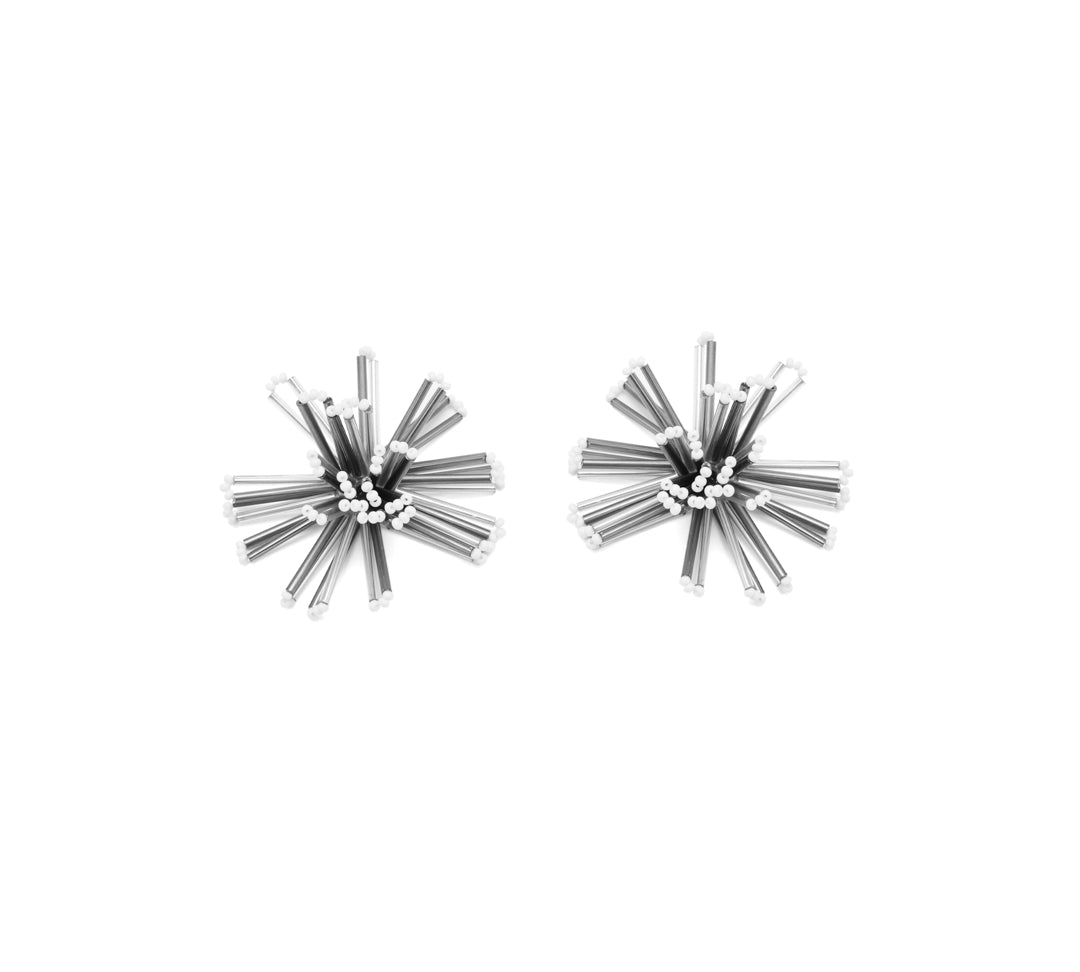Dandelion Bloom Earrings - Silver