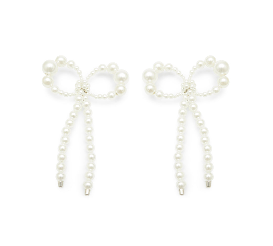 Holly Molly Bow Earrings - Pearl