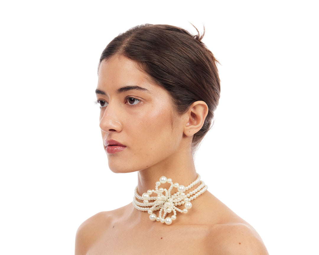 Bloom Armor Choker - Pearl