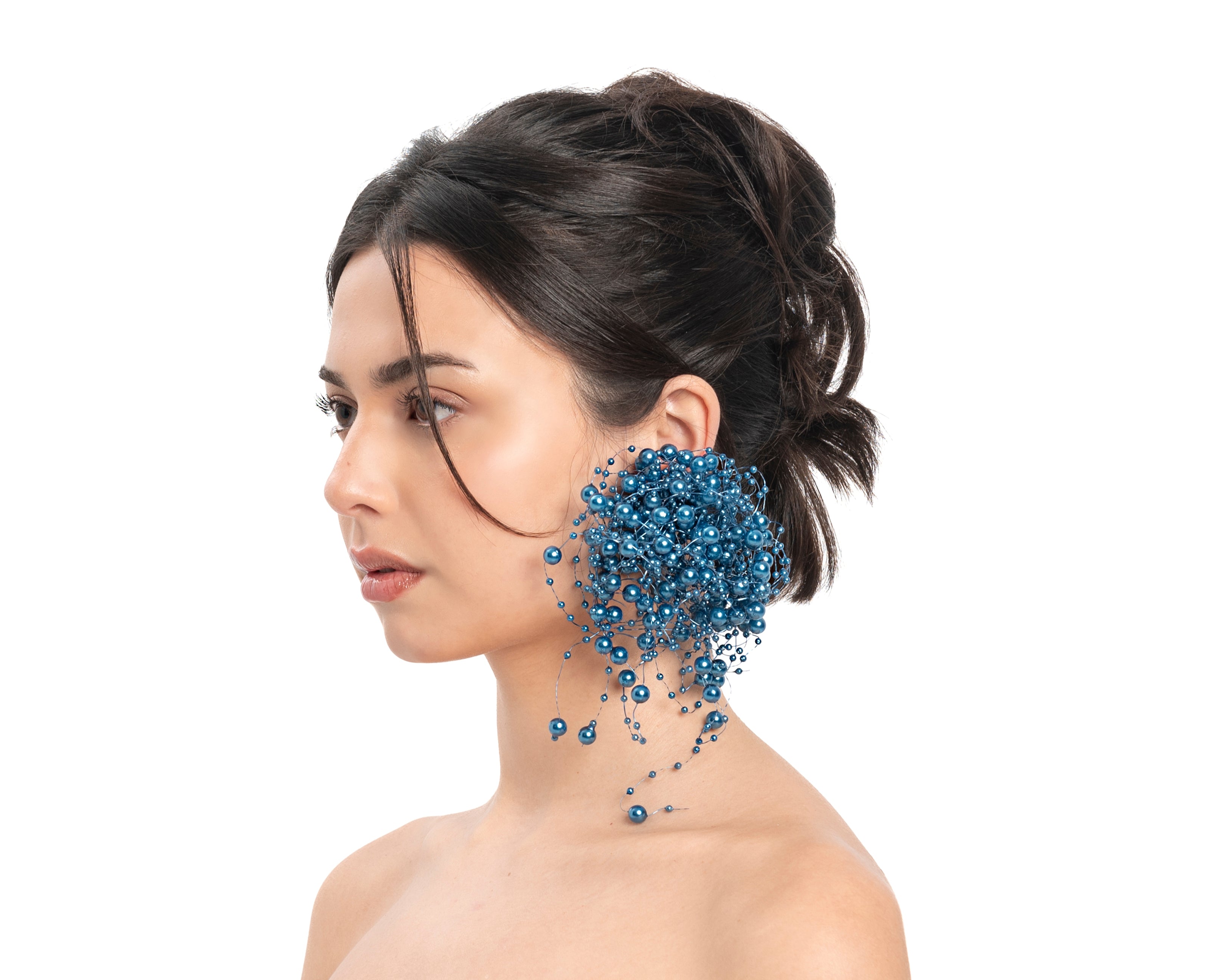 Bubble Bath Earrings - Petroleum Blue