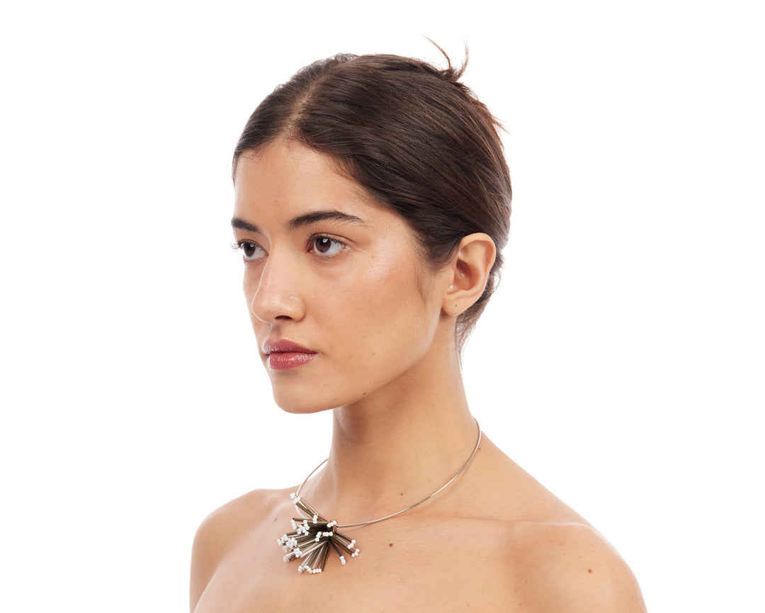 Dandelion Bloom Choker - Silver