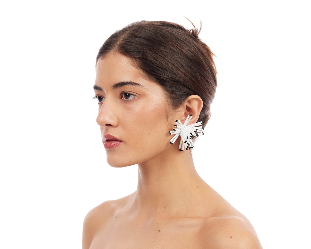 Dandelion Bloom Earrings - White