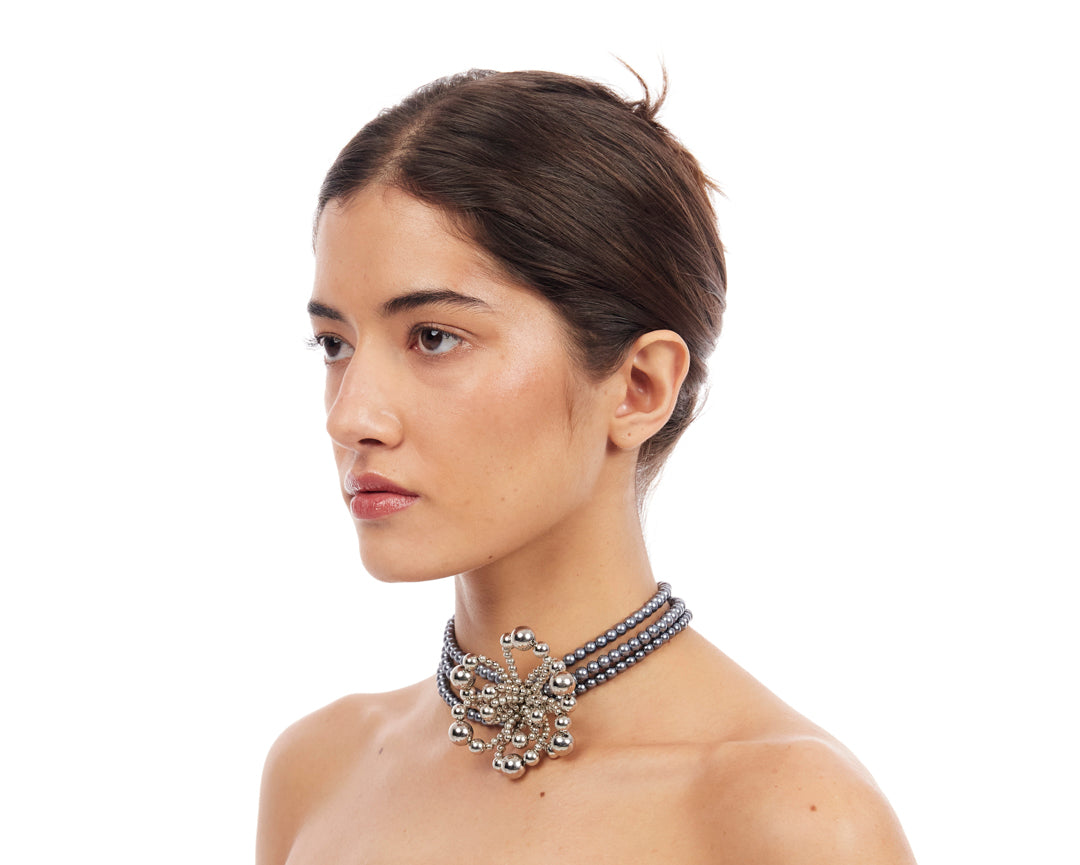 Bloom Armor Choker - Silver