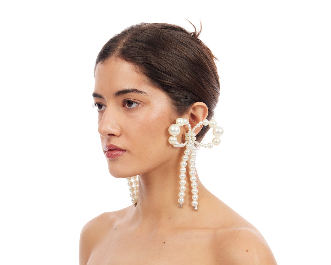 Holly Molly Bow Earrings - Silver