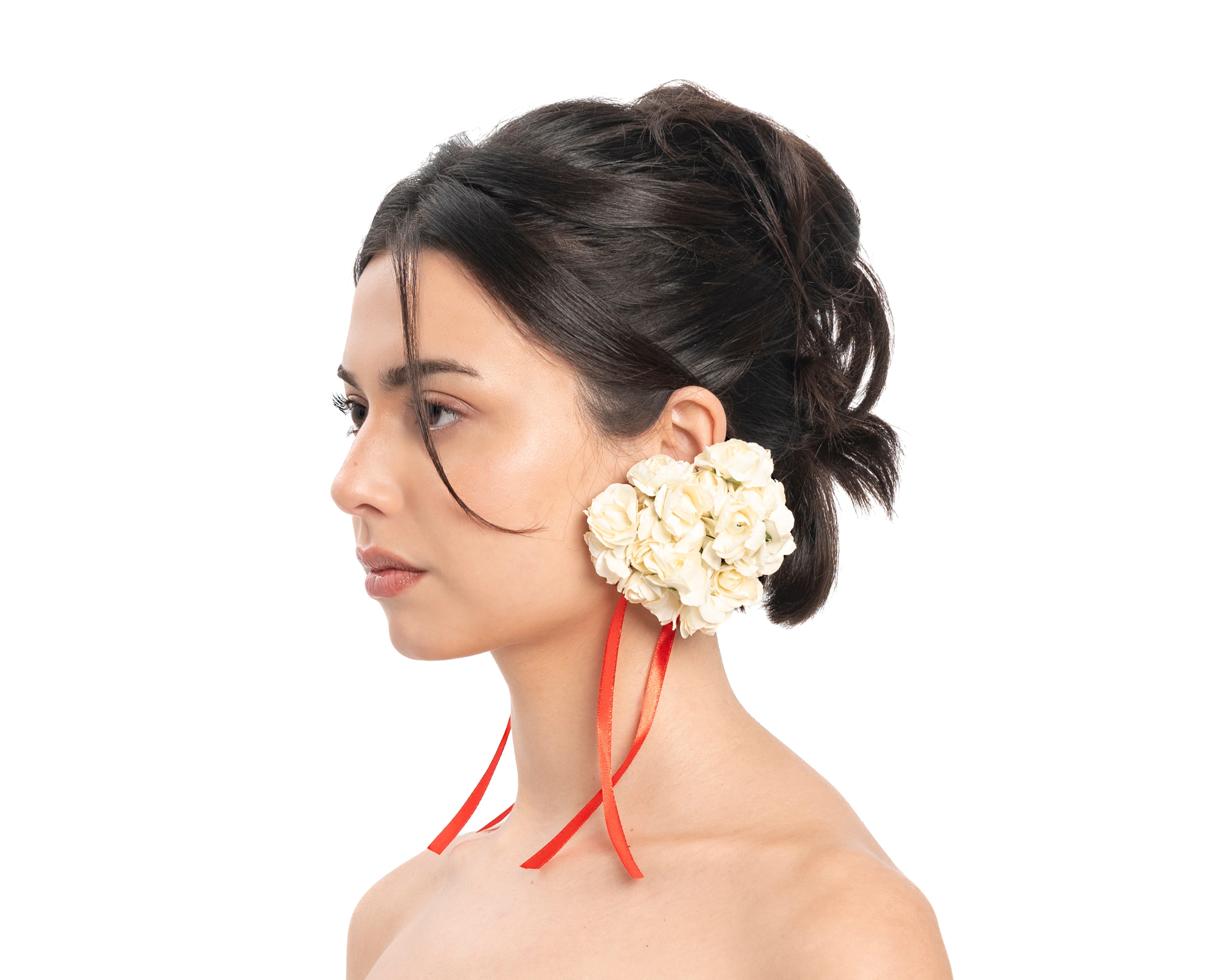 Wedding Bouquet Earrings - White