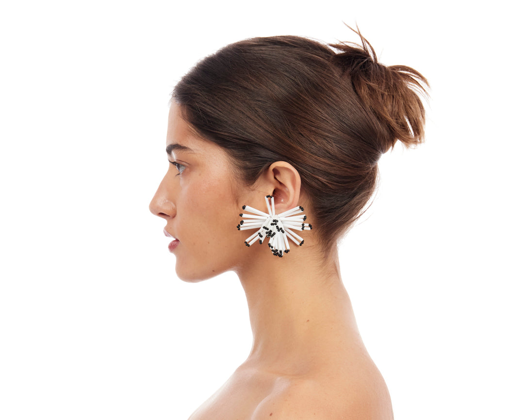 Dandelion Bloom Earrings - White