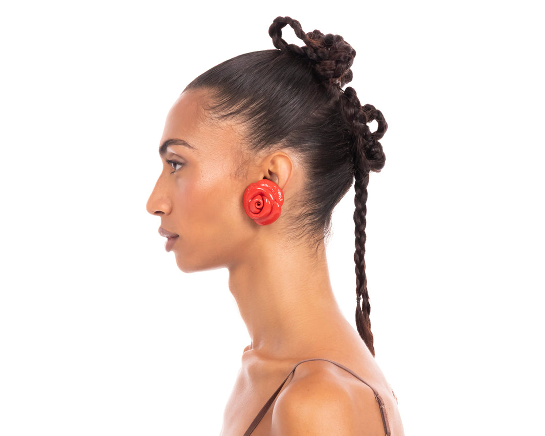 Sacred Rose Earrings Red
