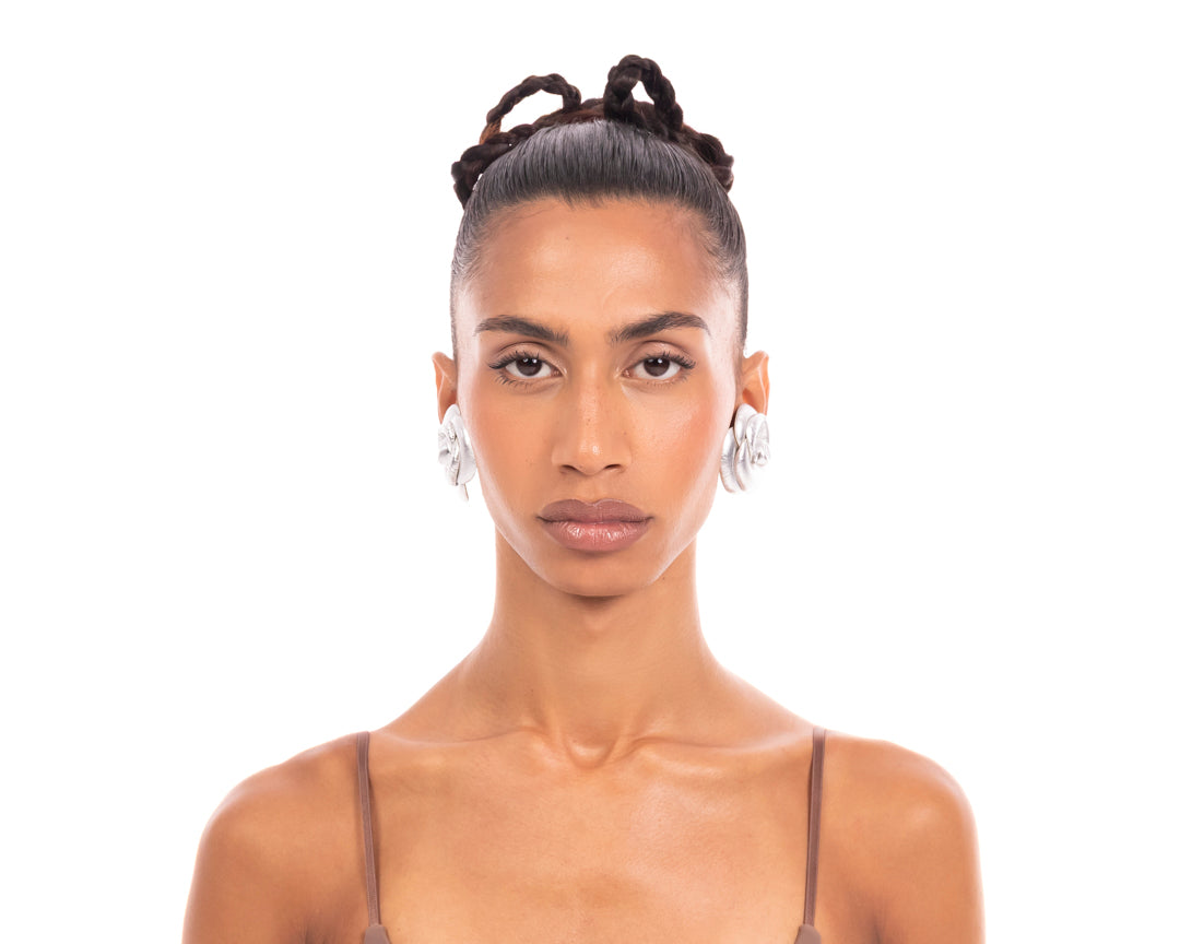 Sacred Rose Earrings Silver