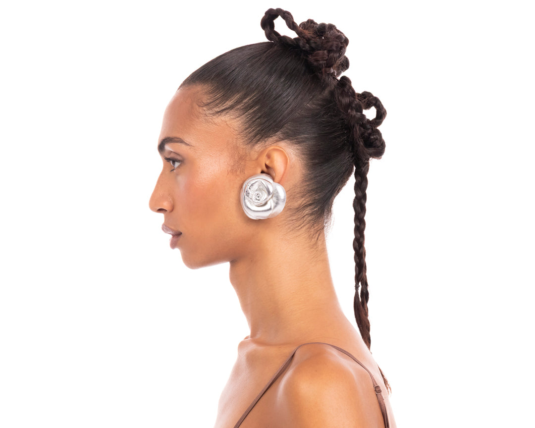 Sacred Rose Earrings Silver