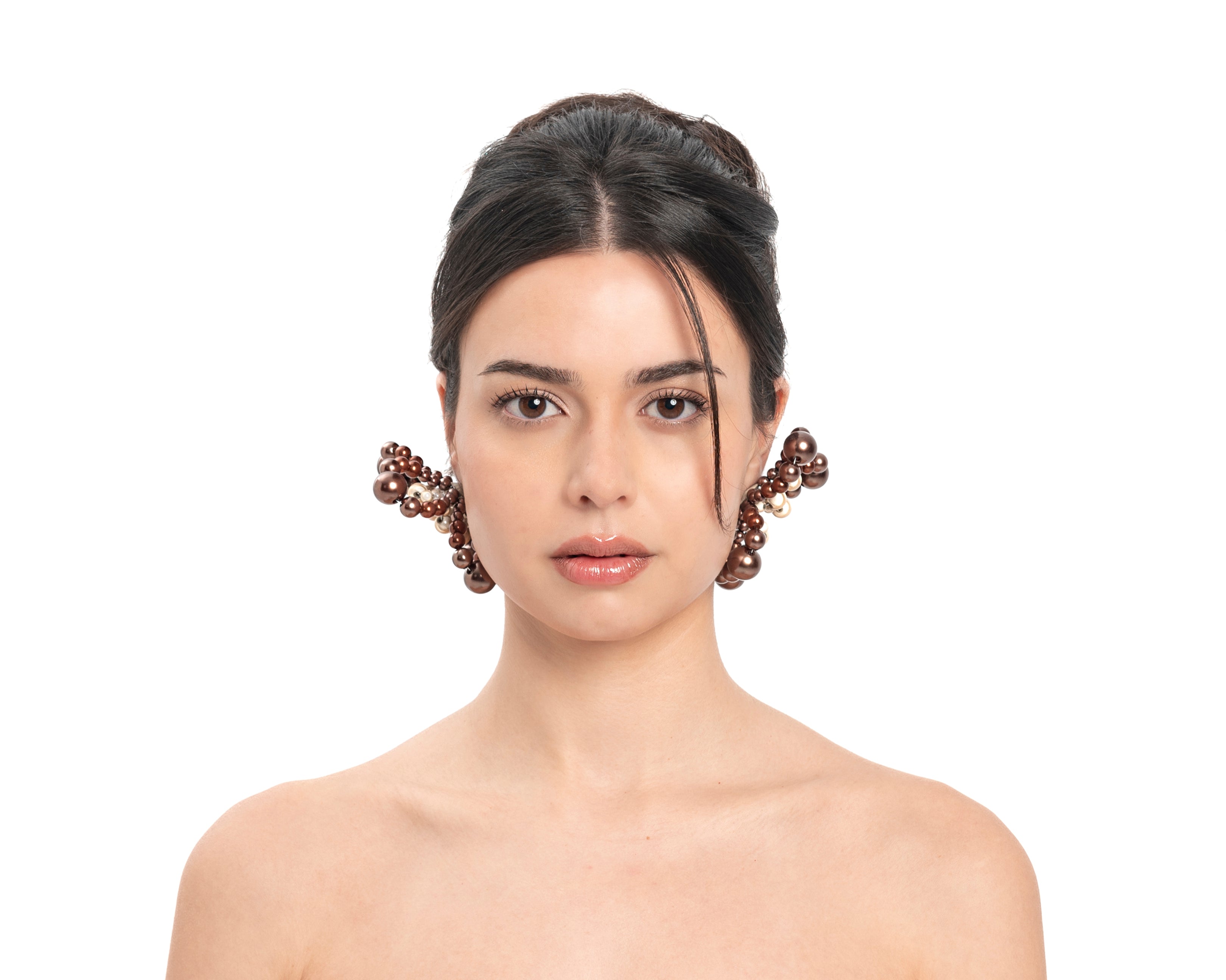 Candy Earrings - Chocolate/ Reflective Beige