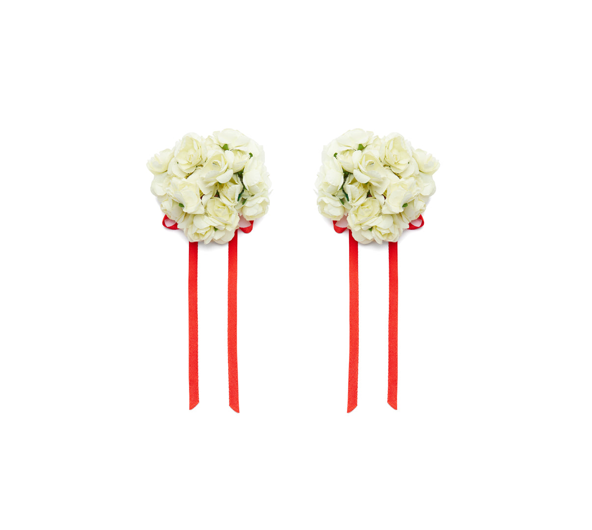 Wedding Bouquet Earrings - White