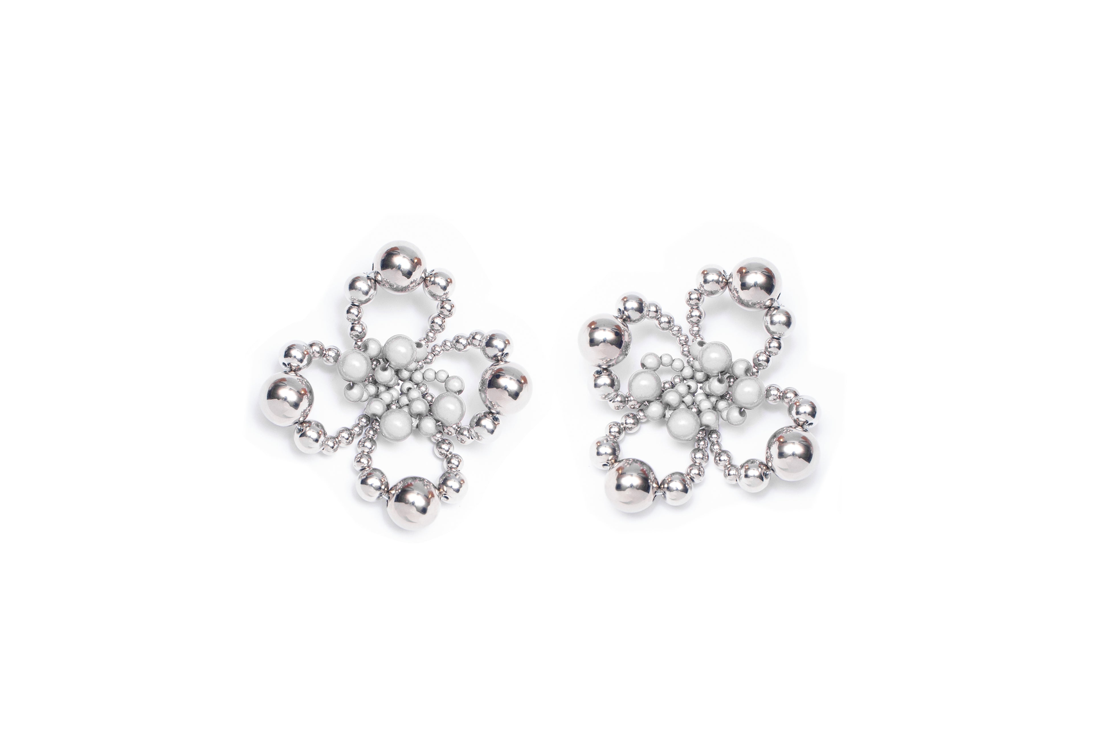 Candy Earrings - Silver/ Reflective Grey