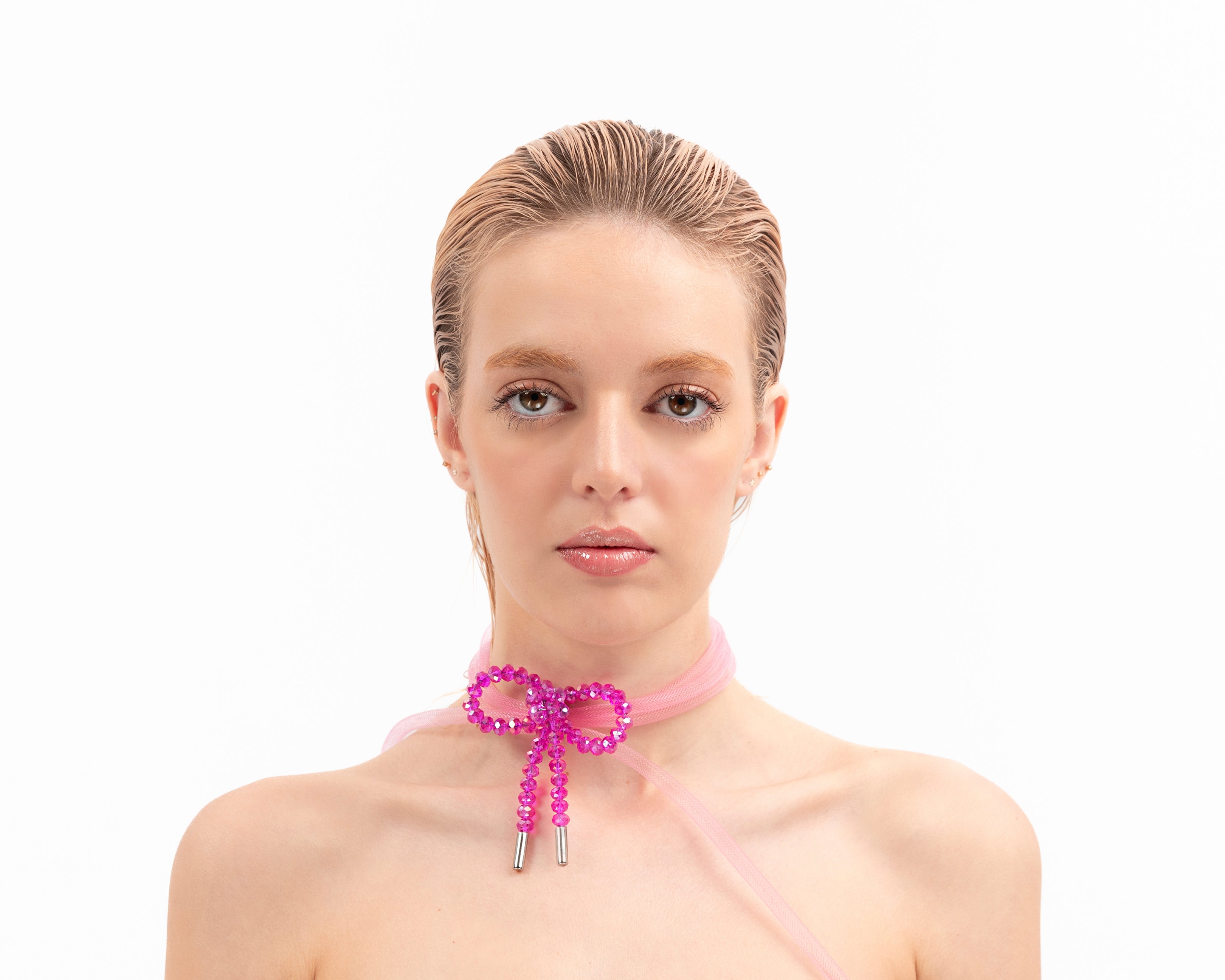 Lady Ribbon Choker - Pink