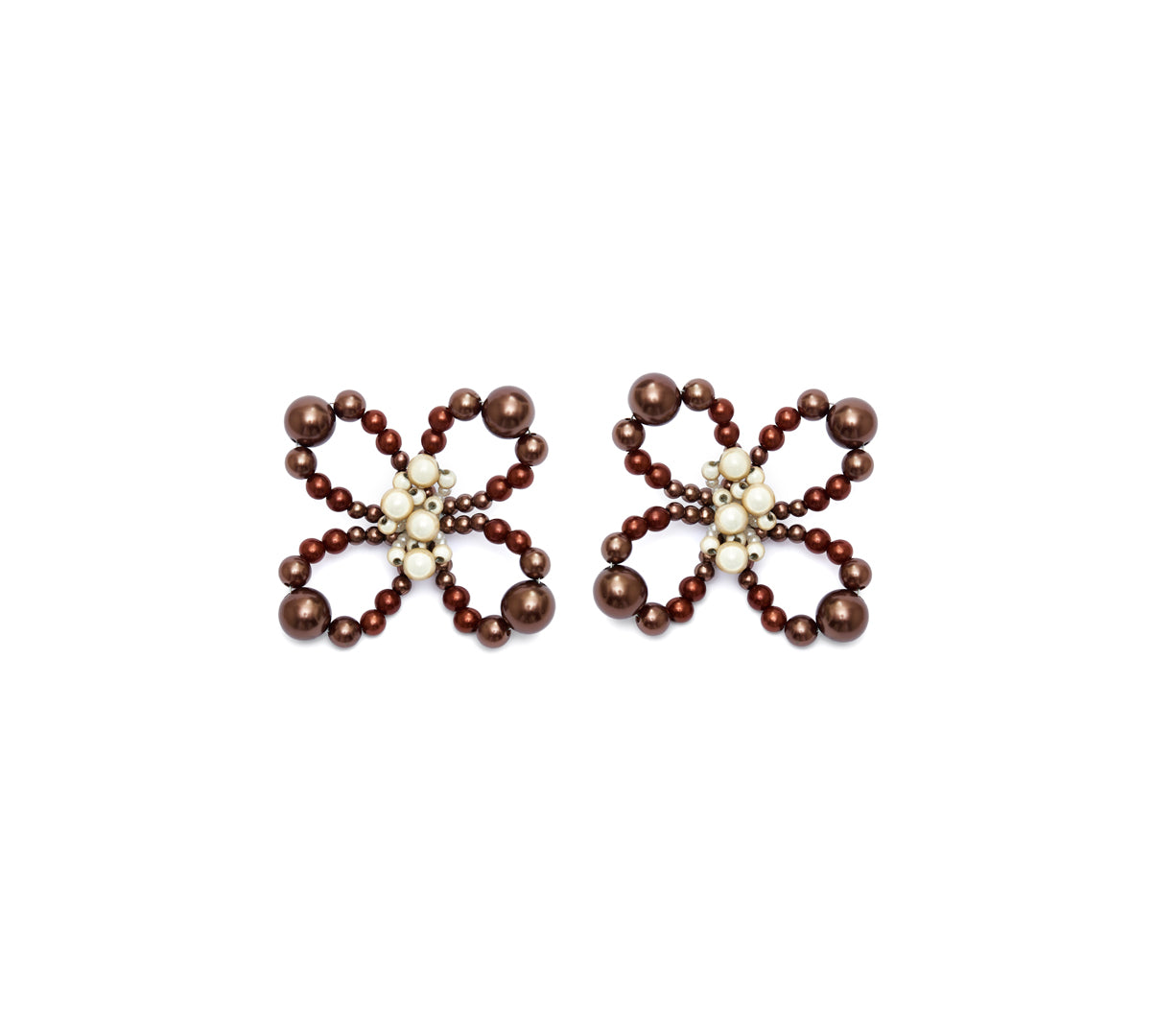Candy Earrings - Chocolate/ Reflective Beige