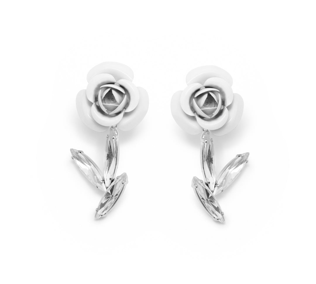Roseblade Earrings - White