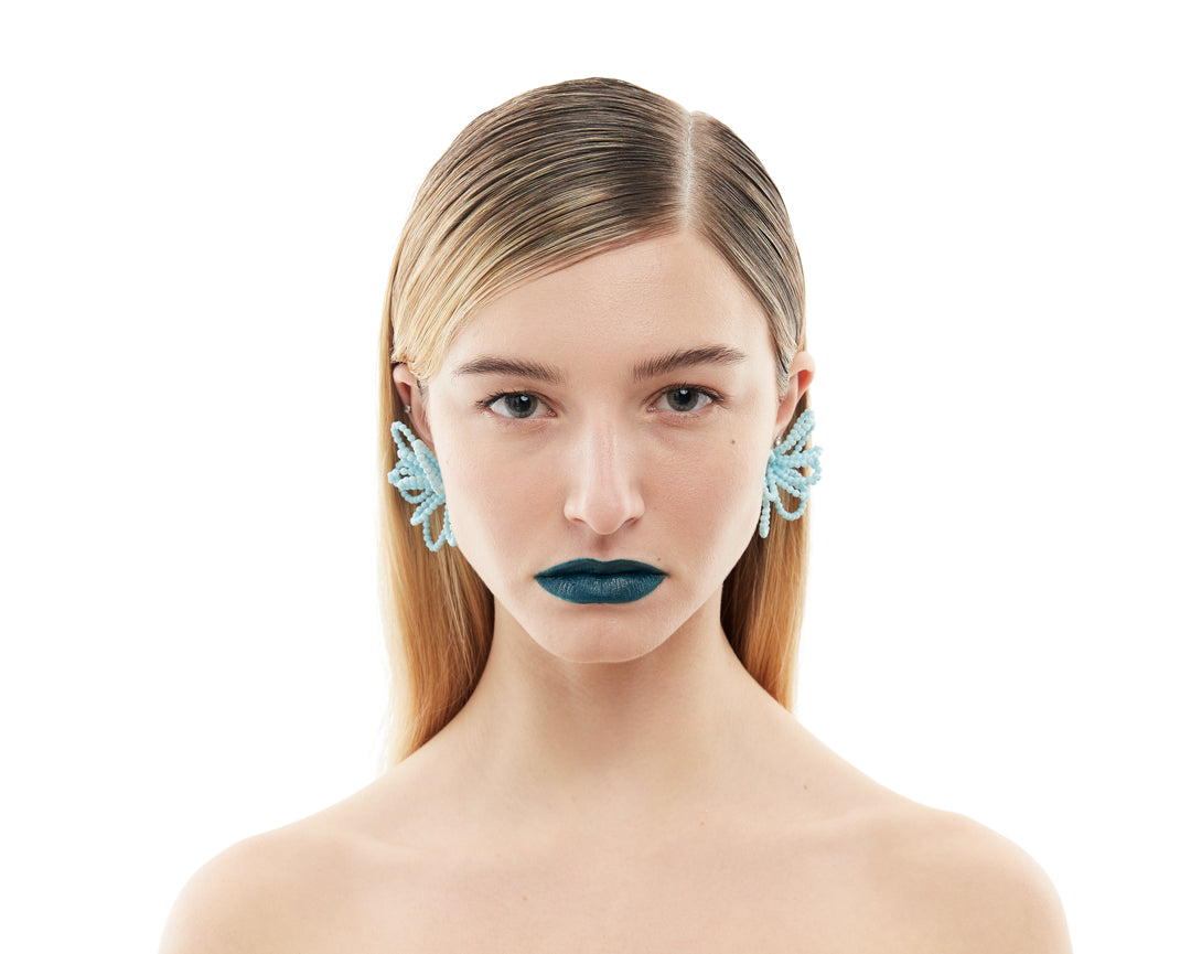 Loop Petal Earrings - Blue