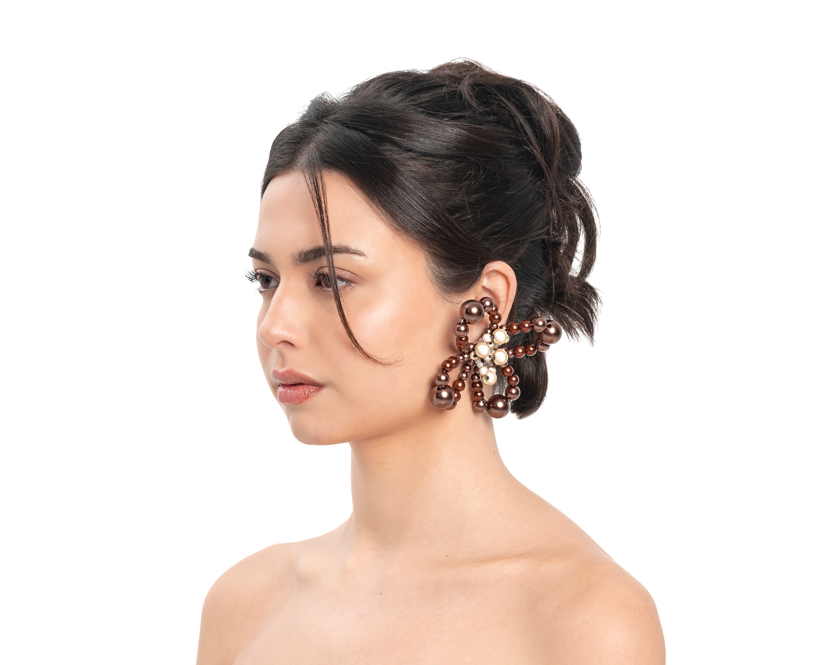 Candy Earrings - Chocolate/ Reflective Beige