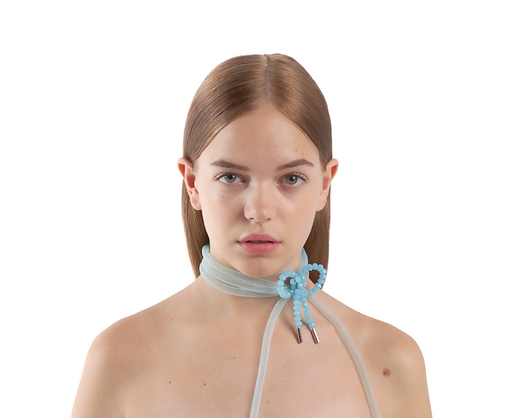 Lady Ribbon Choker - Blue / Blue