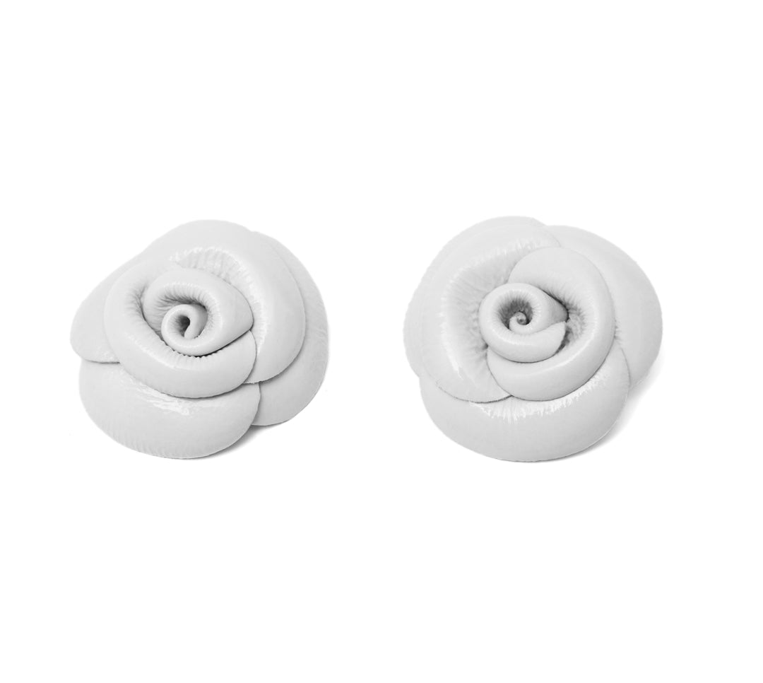 Sacred Rose Earrings White