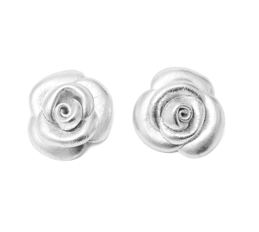 Sacred Rose Earrings Silver