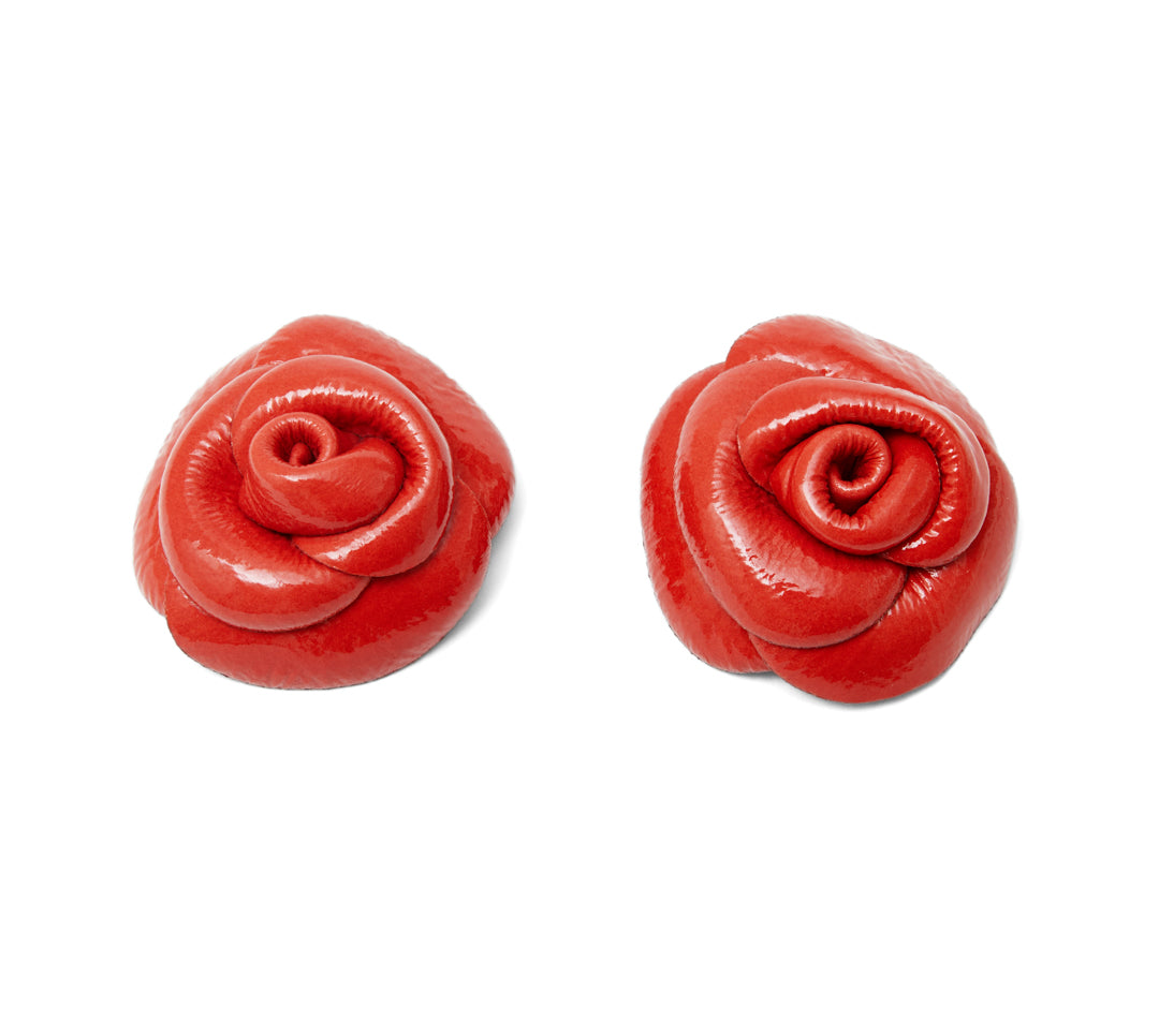 Sacred Rose Earrings Red
