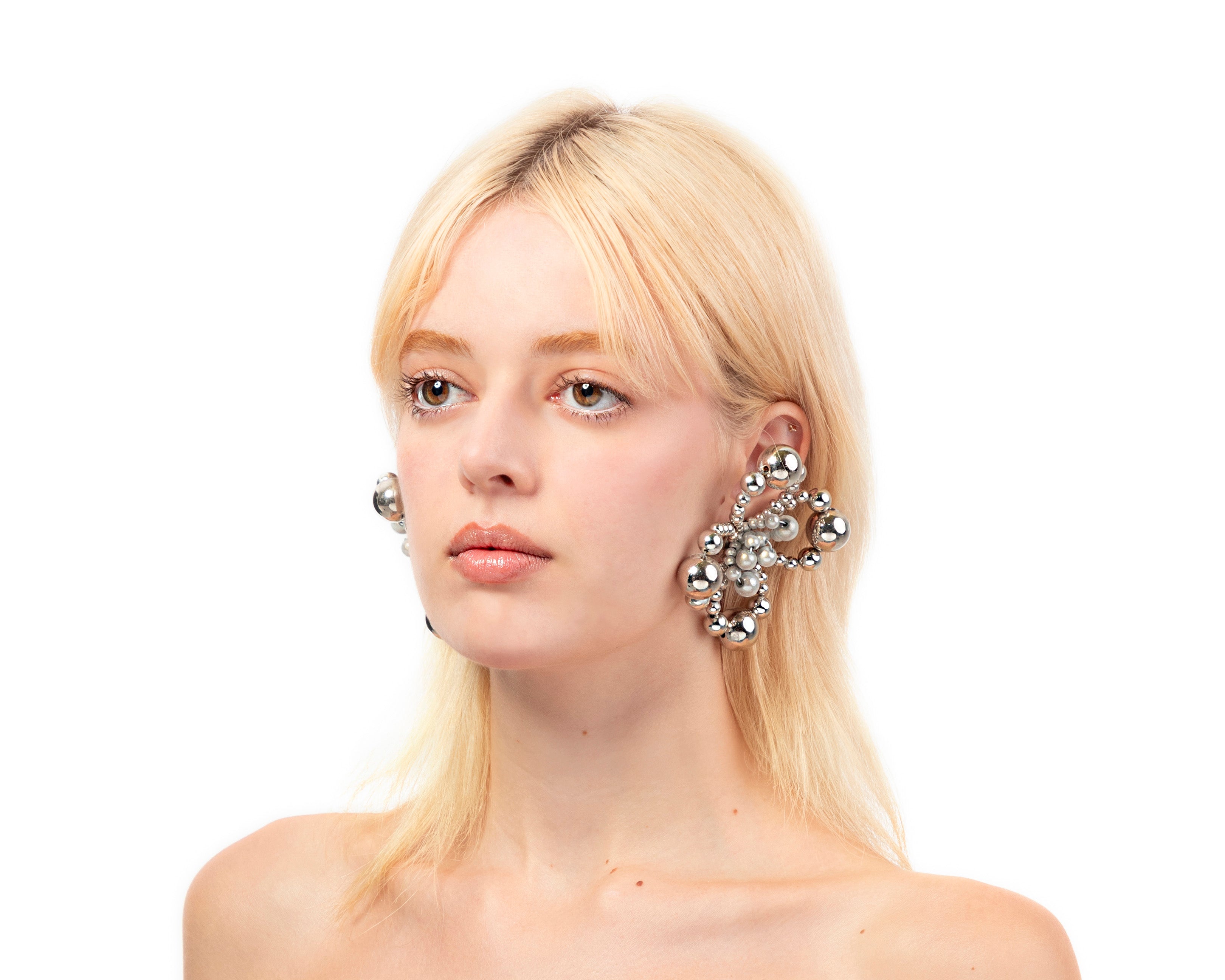 Candy Earrings - Silver/ Reflective Grey
