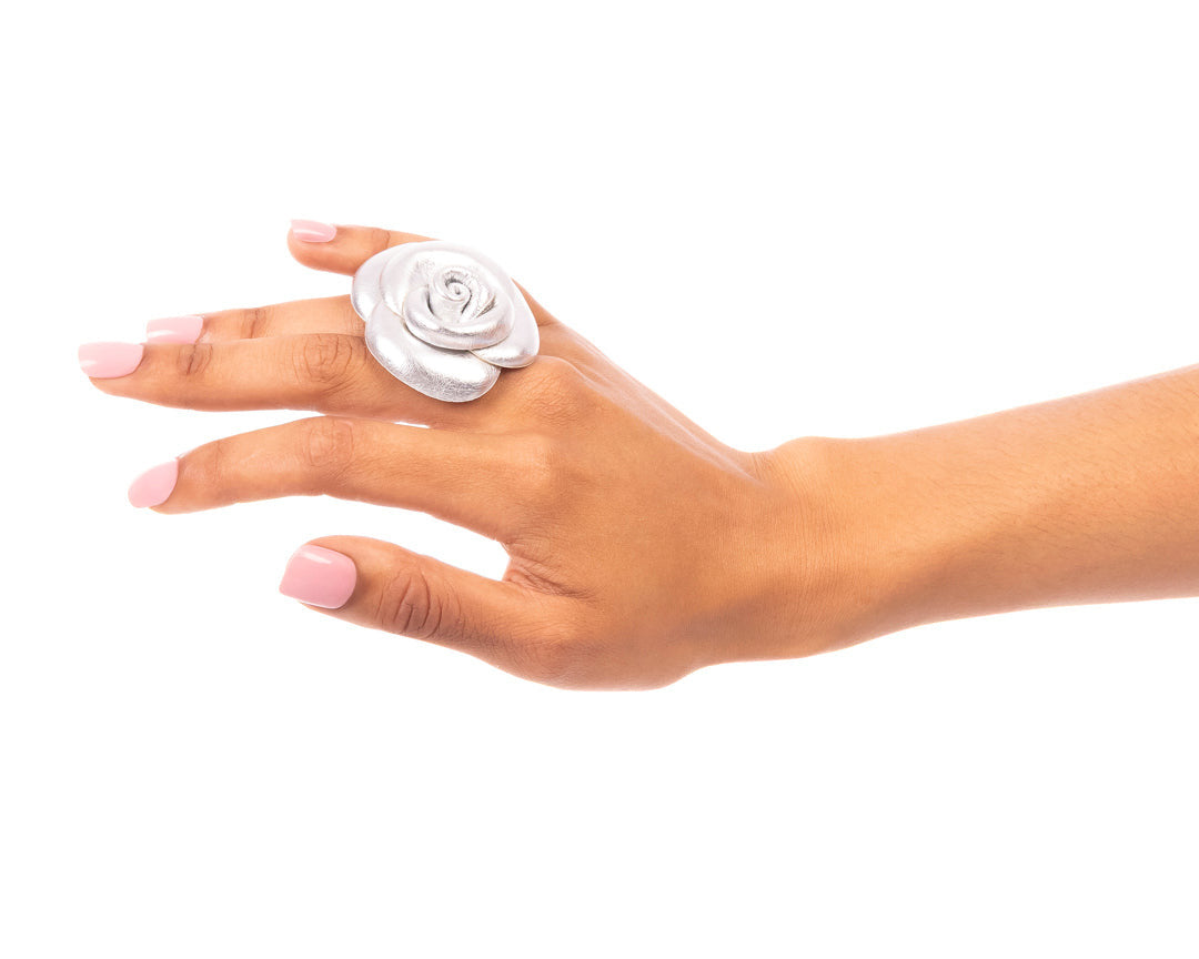 Sacred Rose Ring Silver
