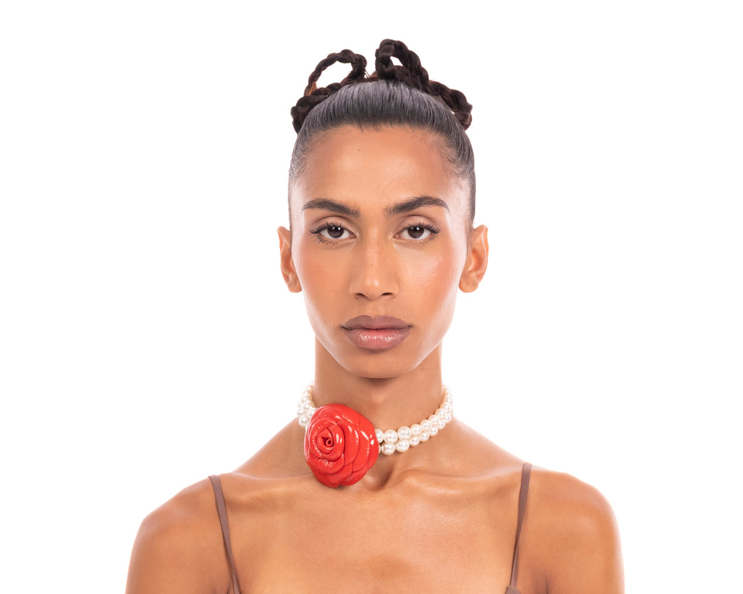 Silent Rose Choker Red