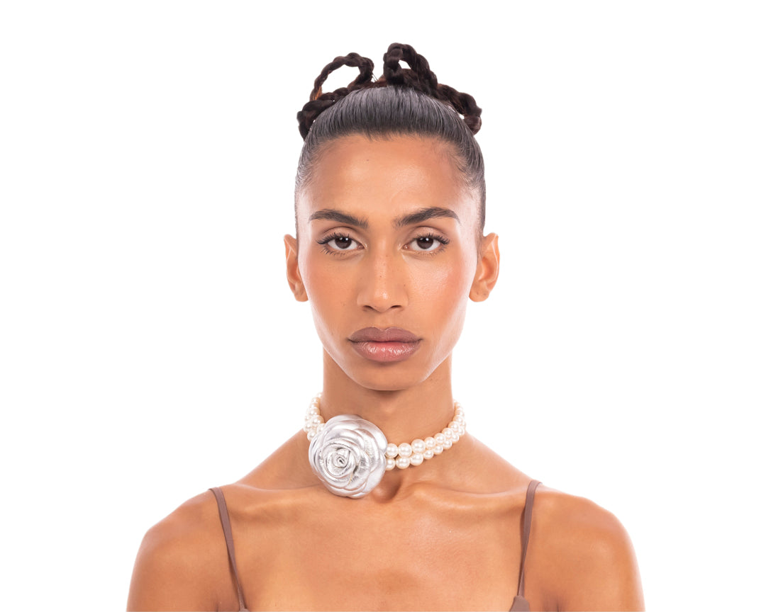 Silent Rose Choker Silver