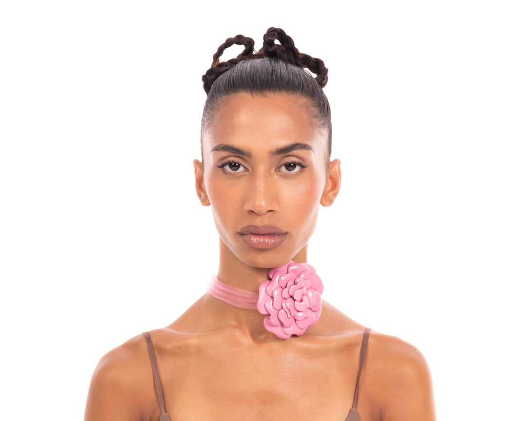 Solitary Bloom Choker Pink
