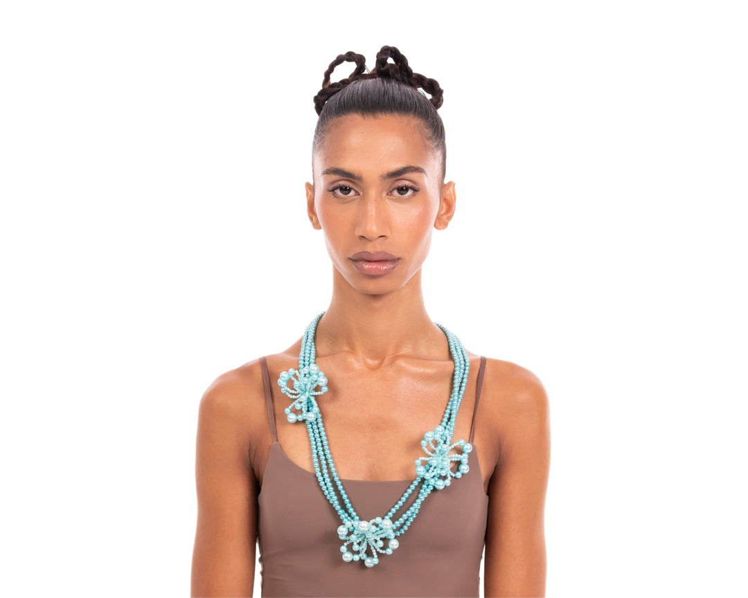 Triad Garland Necklace Blue