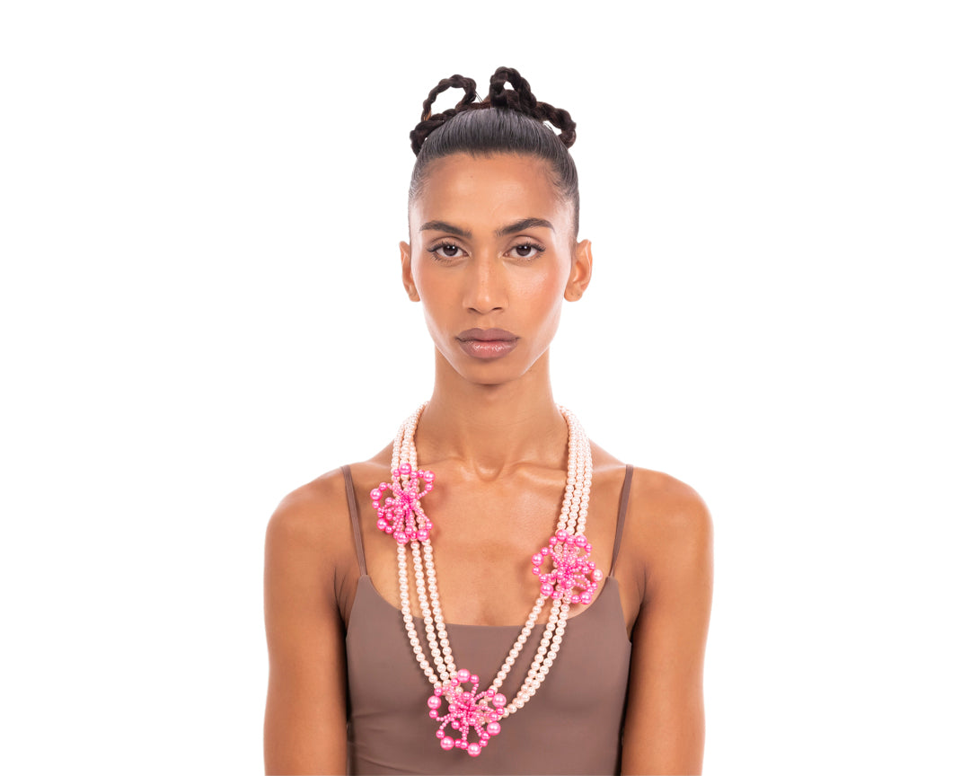 Triad Garland Necklace Pink